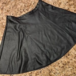 Black Pleather Circle Skirt
